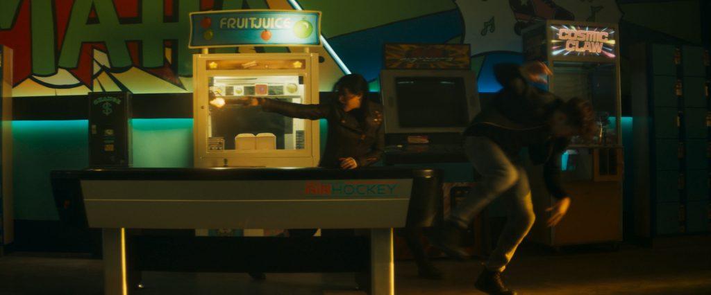 In Episode 3 Maya faces off against some of Kingpin’s assassins in a chaotic roller rink melee. 