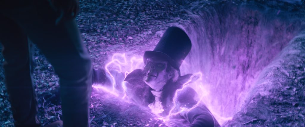 The Hatbox Ghost attempts to pull Ben into his ghostly realm.
