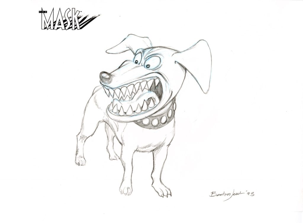 Concept art of Milo the dog from The Mask, by Benton Jew.